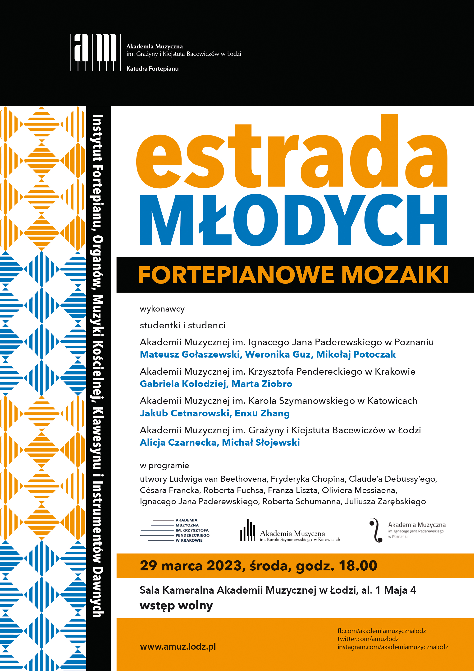 Koncert z cyklu ESTRADA MŁODYCH / Fortepianowe mozaiki