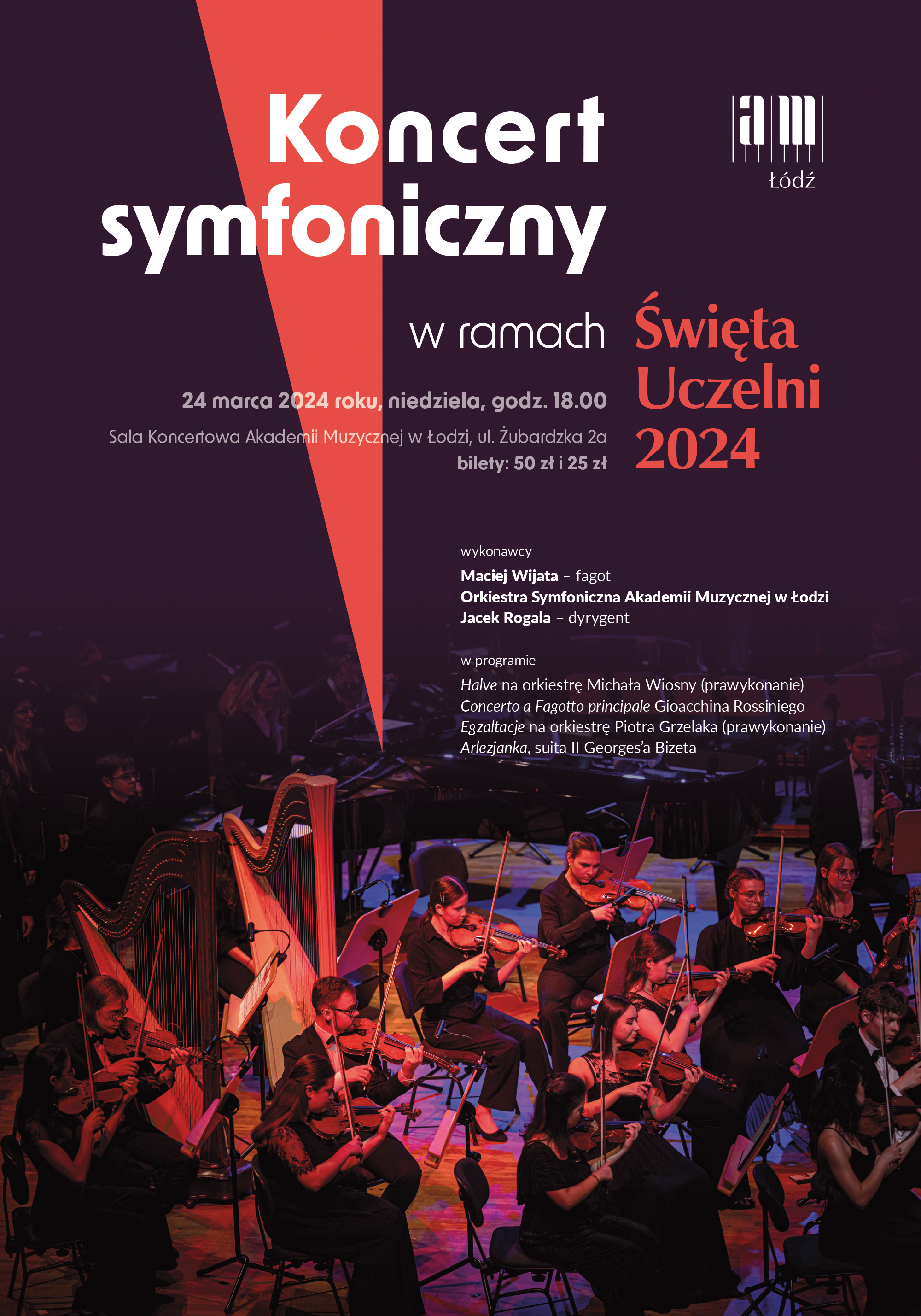 Koncert symfoniczny w ramach Święta Uczelni 2024 (plakat)