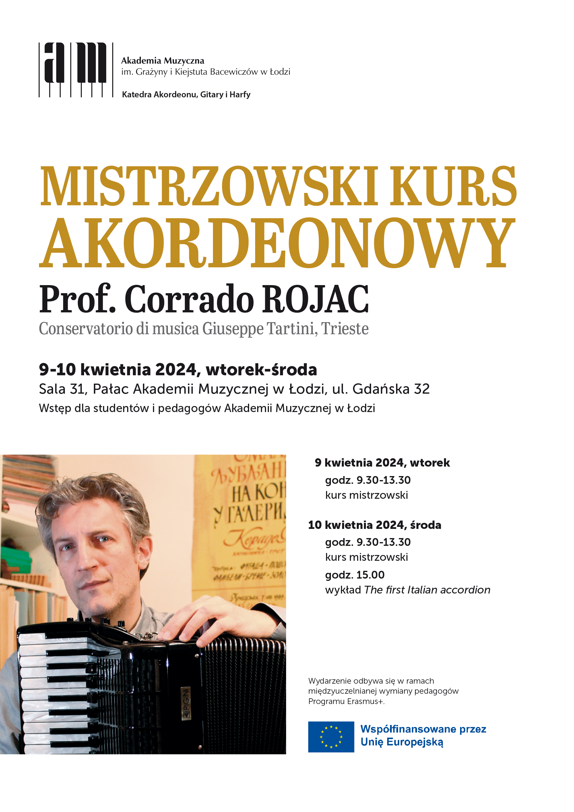 Mistrzowski kurs akordeonowy Corrado Rojac