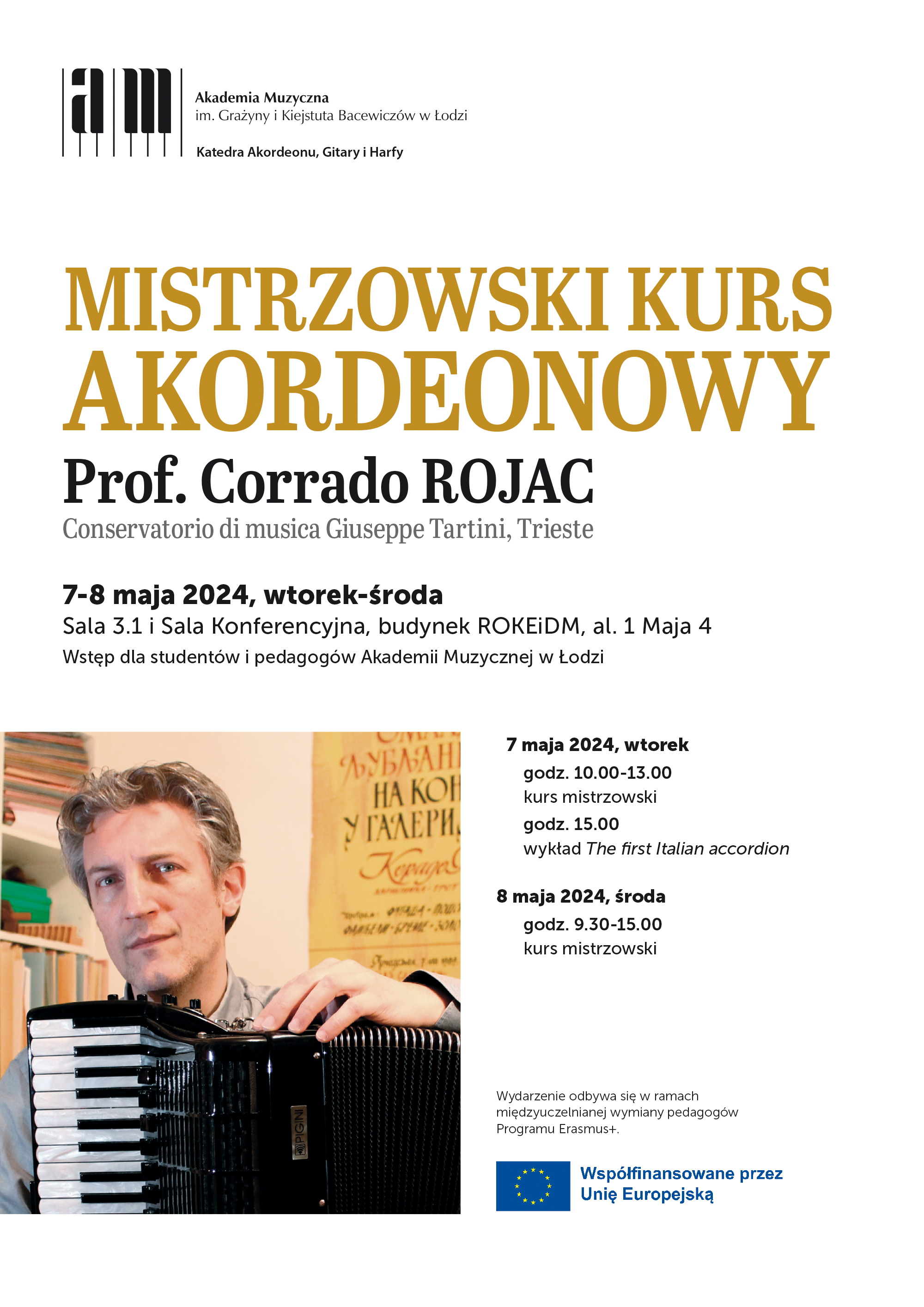 MISTRZOWSKI KURS AKORDEONOWY z prof. Corrado ROJAC
