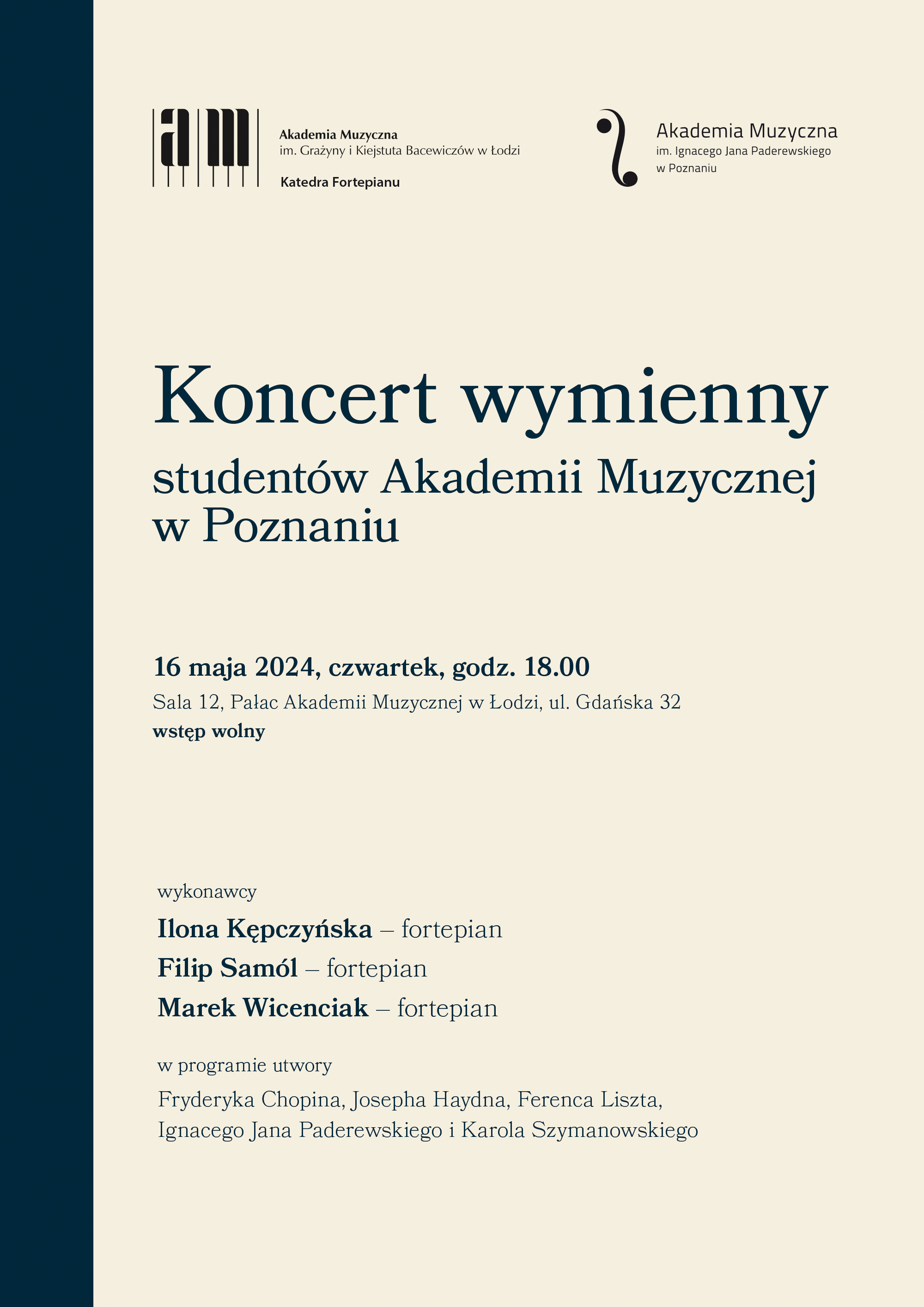 Koncert wymienny ze studentami Akademii Muzycznej w Poznaniu