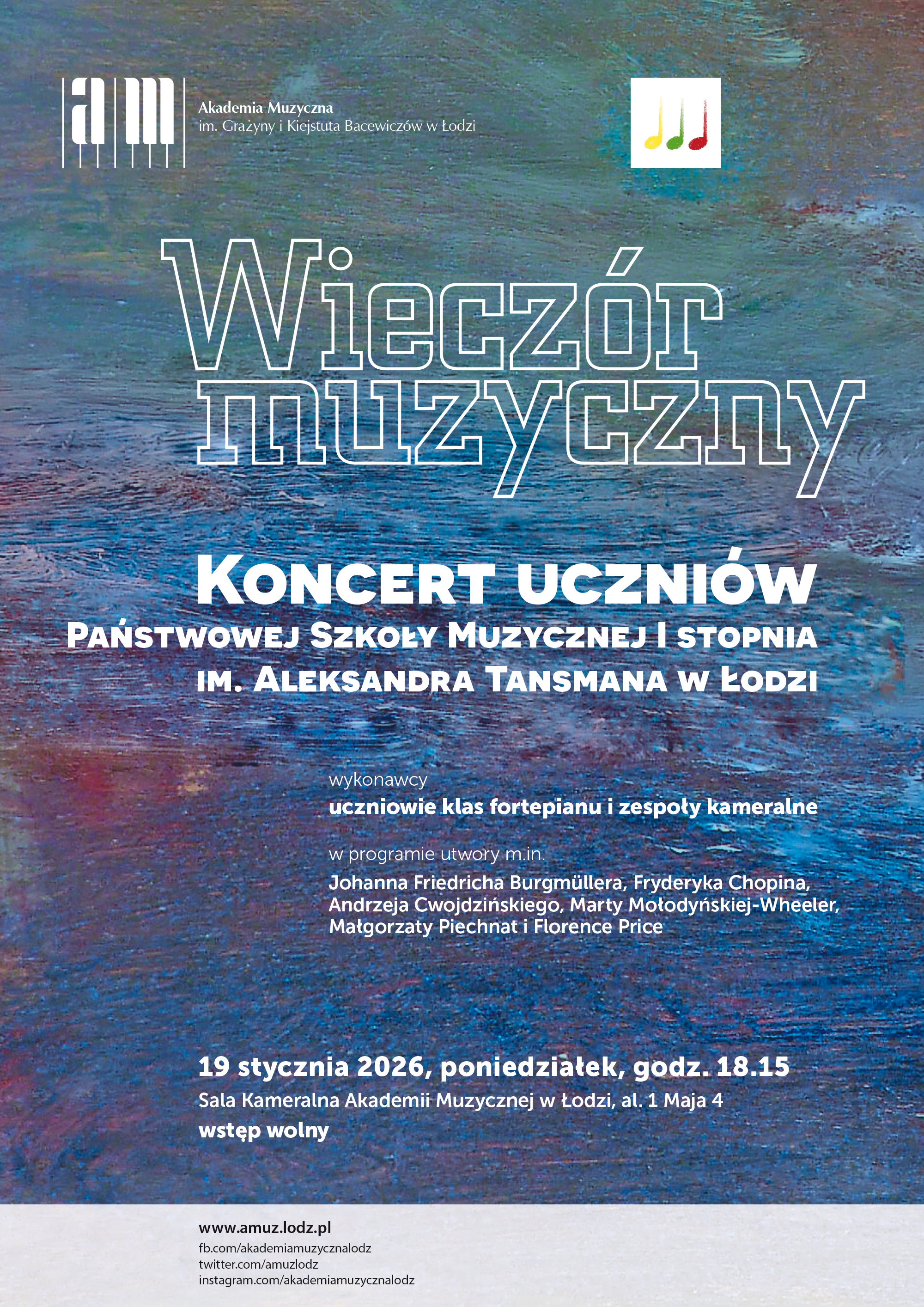 Koncert uczniów Państwowej Szkoły Muzycznej I stopnia im. Aleksandra Tansmana w Łodzi